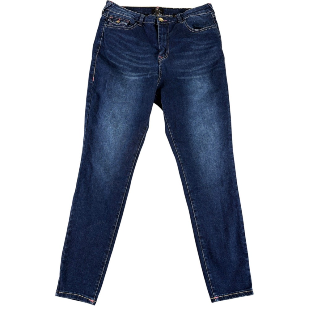 True Religion Halle Super Skinny Jeans Womens 33 Dark Blue Slim Premium Stretch